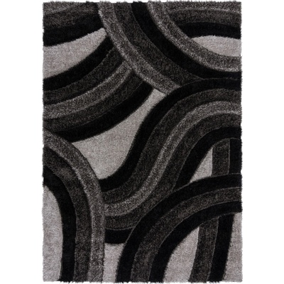 Flair Rugs Indulgence Velvet Carved Grey/Black Čierna