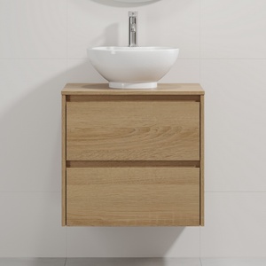 Bath Deluxe Шкаф за баня с мивка TRONDHEIM/DRAMMEN 60x57x46 cm дъб/бял (SETBT0149A)