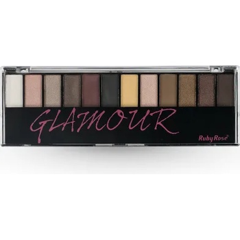 Ruby Rose Eyeshadow Kit - Glamour - Палитра сенки за очи с четка