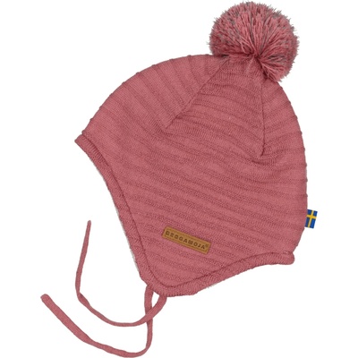 Dětská pletená čepice na provázek s windproof membránou Geggamoja růžová