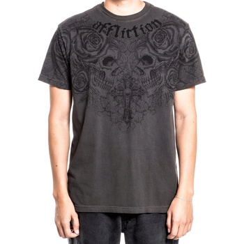 AFFLICTION мъжка тениска affliction - forgotten - vtg. black pigment dye - a27672-vbpd