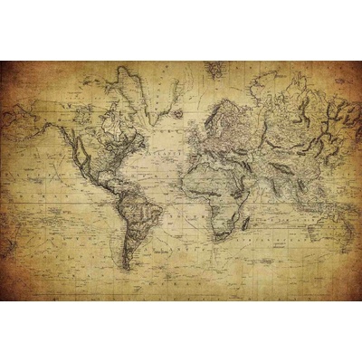 Dimex MS-5-1561 Vliesová fototapeta Vintage mapa světa III. rozměry 375 x 250 cm