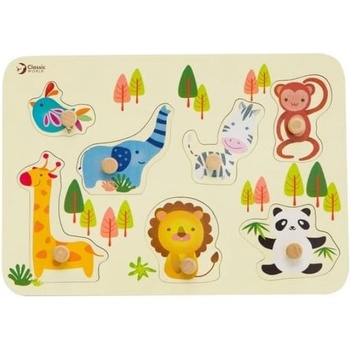 Teddies Пъзел/Пъзел дъска контур зоопарк дърво