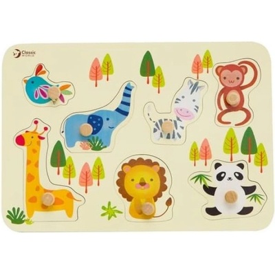 Teddies Пъзел/Пъзел дъска контур зоопарк дърво