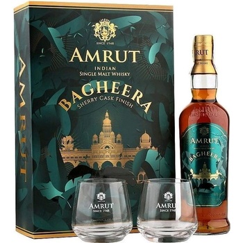 Amrut Bagheera 46% 0,7 l (dárkové balení 2 sklenice)
