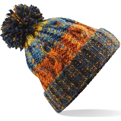 Beechfield čepice s bambulí Corkscrew beanie černá