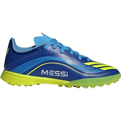 adidas Юношески футболни стоножки Adidas F50 League Juniors Astro Turf Football Boots - Blue/Yellow