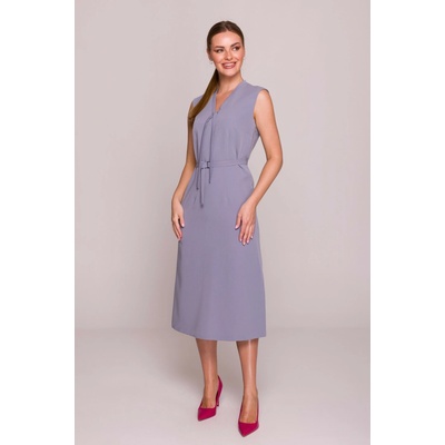 Stylove šaty so zaväzovaním S410 šedá