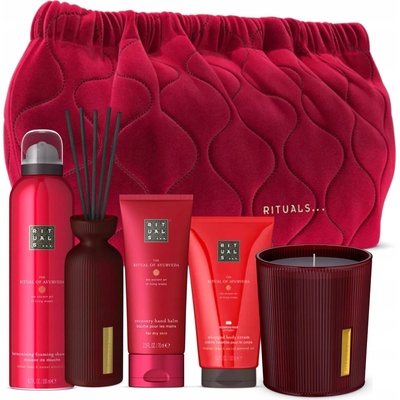 Rituals The Ritual of Ayurveda Medium sprchová pěna 200 ml + tělový krém 100 ml + tělový peeling 140 gr + vonná svíčka 125 gr