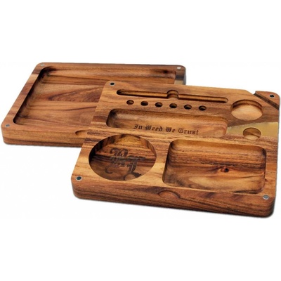 Black Leaf dvoudílná dřevěná krabička z akáciového dřeva