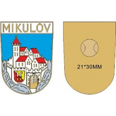 Odznak (pins) Mikulov 3x2,1 cm - barevný