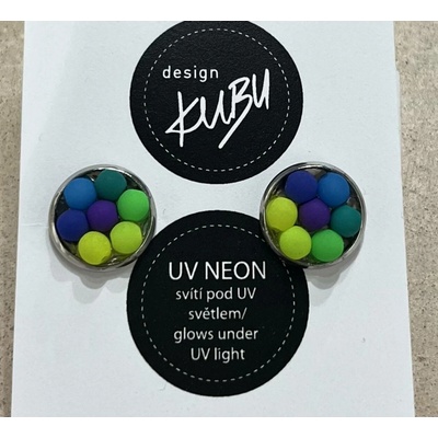 KUBUdesign náušnice puzeta neon zelené 0001796