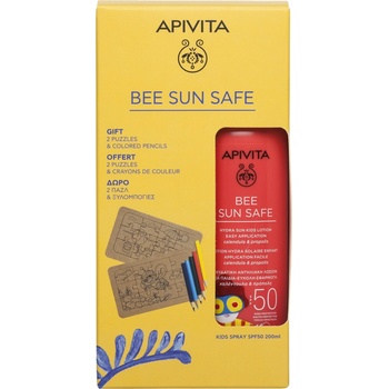 APIVITA Bee Sun Safe Слънцезащитен спрей за деца, 200 ml + Подарък 2 броя Крафт пъзел с цветни моливчета