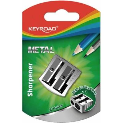 Strúhadlo KEYROAD Metal hliníkové, s dvomi otvormi, blister