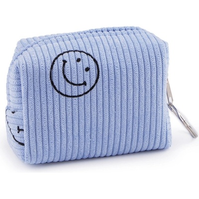 Klíčenka Dívčí pouzdro smajlík 9x6 cm - modrá světlá