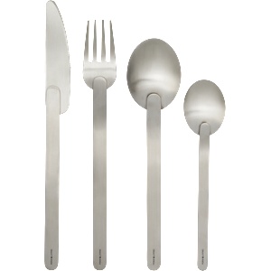 Ferm Living Stelo Комплект прибори за хранене, матирана стомана, 4 ел (1104272000)