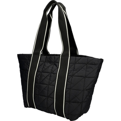 Veľká dámska kabelka v prešívanom dizajne čierna