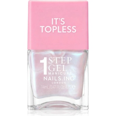 Nails Inc. It’s Topless gélový lak na nechty pre dlhotrvajúci efekt odtieň Kat Baby Pink Iridescent 14 ml
