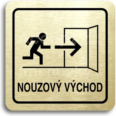 ACCEPT Piktogram nouzový východ IV - zlatá tabulka - černý tisk