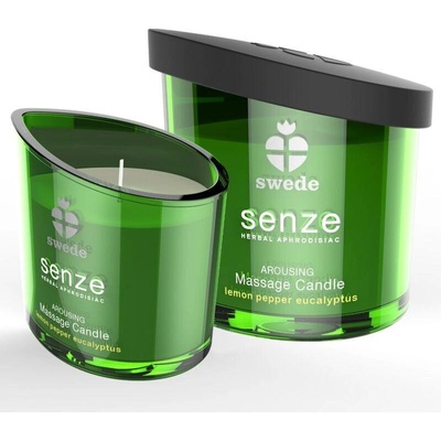 SENZE Povzbuzující masážní svíčka citron pepř eukalyptus 50 ml