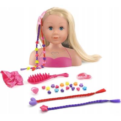 Dolls World Česacia hlava Ashley brunetka 21 cm