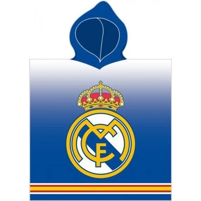 Carbotex · Dětské pončo - bavlnená osuška s kapucňou FC Real Madrid - 55 x 110 cm