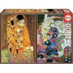 Educa - Puzzle Gogh: Panna, Klimt: Kiss - 1 000 piese