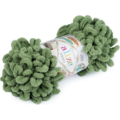 Pletací příze Alize Puffy 100 g Varianta: 20 (485) zelená stepní, Balení: 1 ks 48994/118529/230506