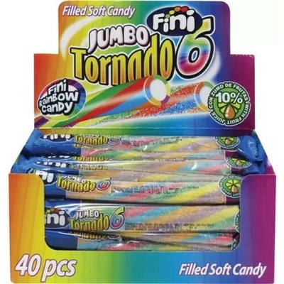Fini Jumbo želé tornado s kyselým posypem 40 x 50 g