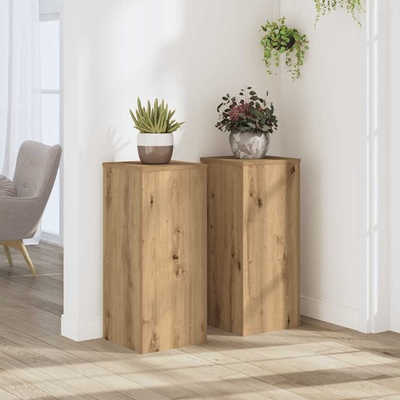 vidaXL Стойки за растения 2 бр дъб артизан 30x30x70 см инженерно дърво (852932)