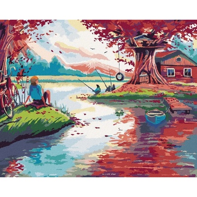 zuty Malování podle čísel Červený les 80 x 100 cm bez rámu a bez vypnutí plátna