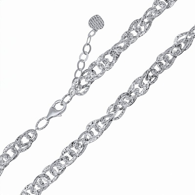 SILVEGO Stříbrný náhrdelník s diamantový výbrusem KRM01757N