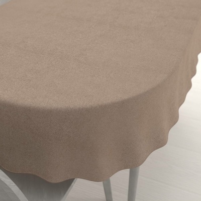 Biante Oválný ubrus/imitace broušené kůže Alcantara ALC-006 Béžový 120x140 cm