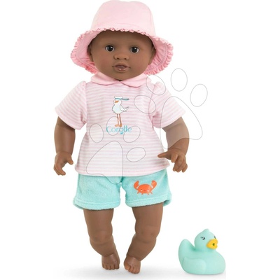 Corolle Baby Bath Alyzée Mon Premiere Poupon s hnedými klipkajúcimi očami a kačičkou 30 cm