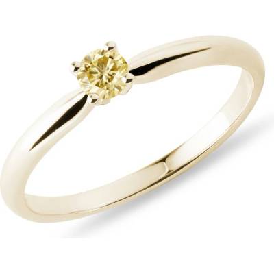 Klenota prsten se žlutým diamantem ve žlutém zlatě k0300073