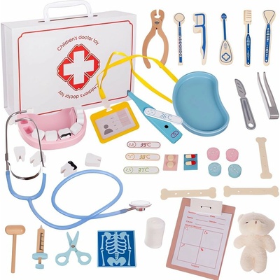 Kruzzel 25115 Dětský doktorský kufřík XXL bílý – Zboží Dáma