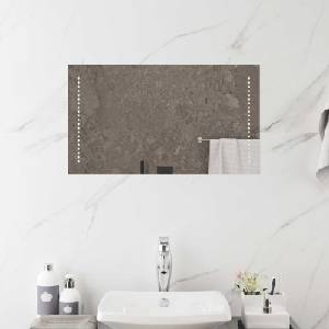 vidaXL LED огледало за баня Прозрачен 70 x 40 cm закалено стъкло (42045776)