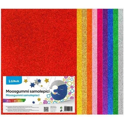 MOOSGUMMI samolepící A4 BIO GLITR mix LUMA, 10ks
