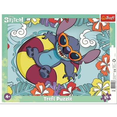 Trefl Пъзел в рамка Trefl от 25 части - Стич с пояс (31436)