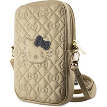 Hello Kitty PU Leather Quilted Pattern Kitty Head Logo Phone Bag zlaté
