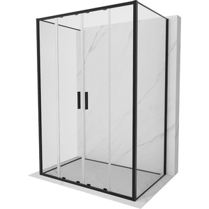 Mexen Exo-3S кабина за душ 3-стенна плъзгаща се 140 x 70 см, прозрачна, черна (8152-140-070-70-00-3S)