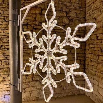 DecoLED LED svetelná vločka sada na VO 100 cm teplo biela