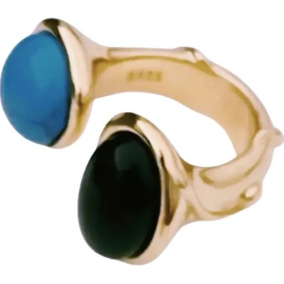 Amparo Miranda Prsten Two Stones AM3080 Black Blue