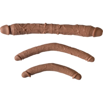 KMG Hnědé velké double dildo L