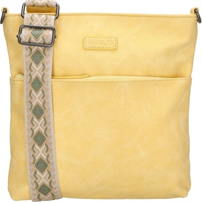 Beagles Malaga dámska crossbody taška s dekoratívnym popruhom žltá