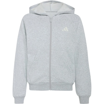 Adidas Детско яке за тренировка adidas Kid's Seasonals Collegiate Typography Full Zip Training jacket - Light Grey Heather / Off White - размер 128 (EU) (704-6495-0412)