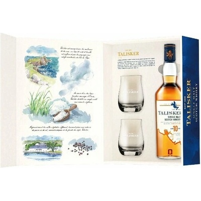 Talisker 10y Saveurs d´Ecosse 45,8% 0,7 l (dárkové balení 2 sklenice)