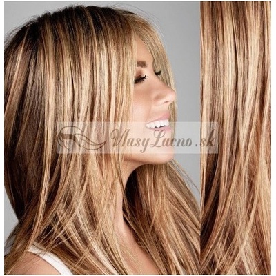 Melírované prírodná / svetlejšia blond Clip in vlasy na predĺženie 70-73 cm