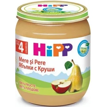 Hipp Био плодово пюре Hipp - Круша и ябълка, 125 g (4320)