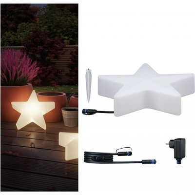 P 5021 Plug & Shine set LED světelný objekt hvězda vč. 2m-kabel a trafo IP67 3000K 2,8W bílá - PAULMANN
